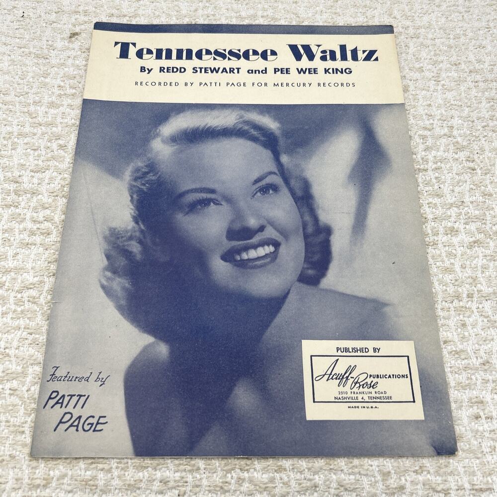 Tennessee Waltz 1948 Patti Page Redd Stuart Pee Wee King sheet music